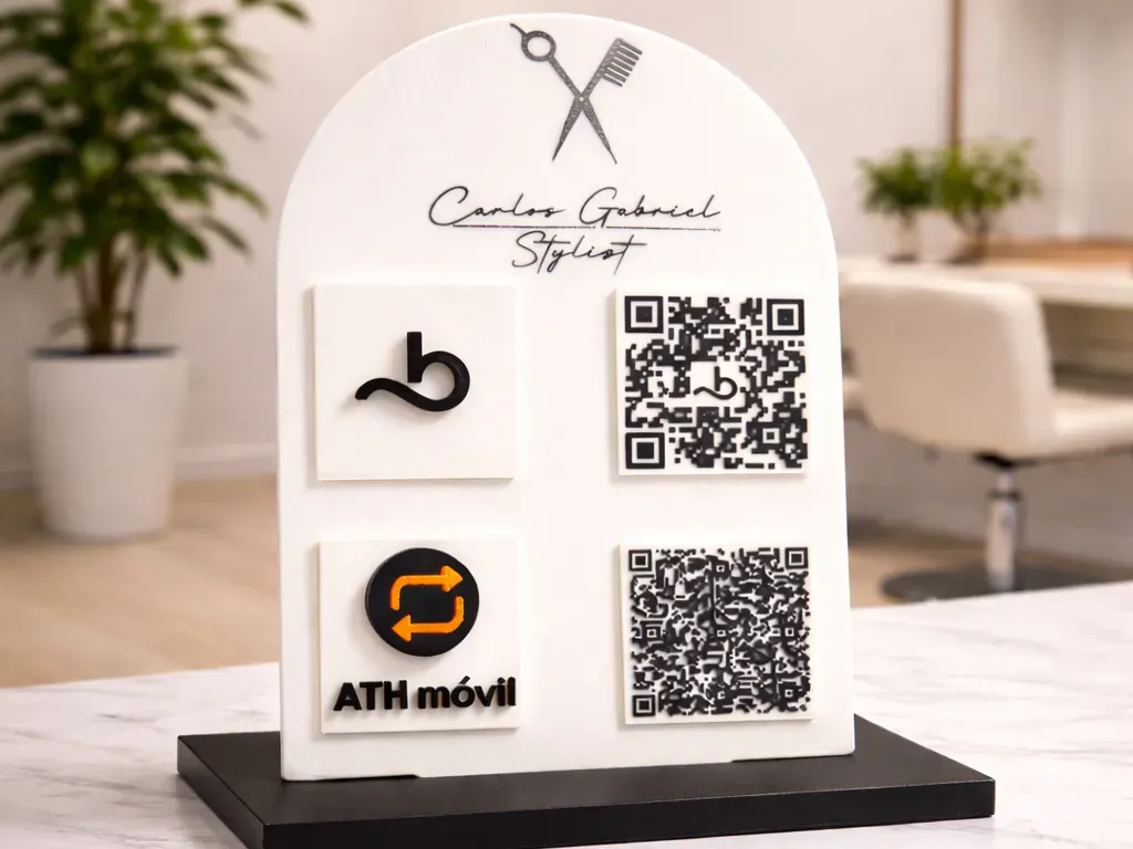 Soporte QR personalizado para negocio impreso en 3D Tacna Peru