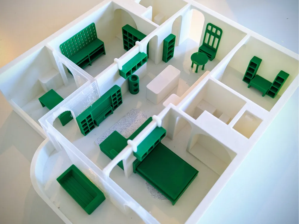 Maqueta de departamento amoblado impresa en 3D Tacna Peru