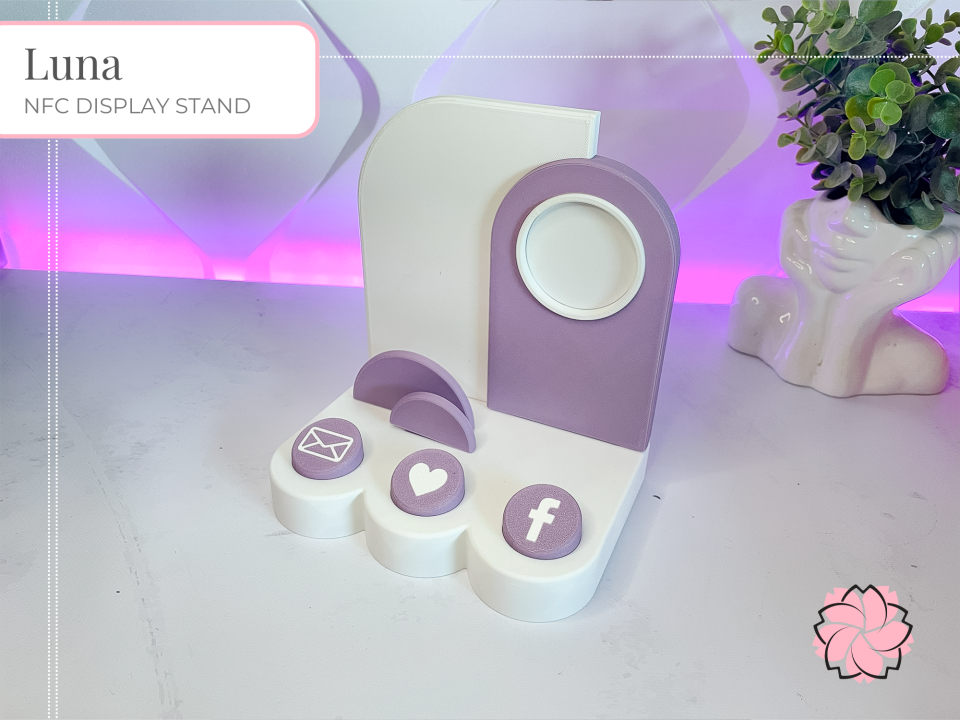 Soporte NFC diseno luna impreso en 3D Tacna Peru